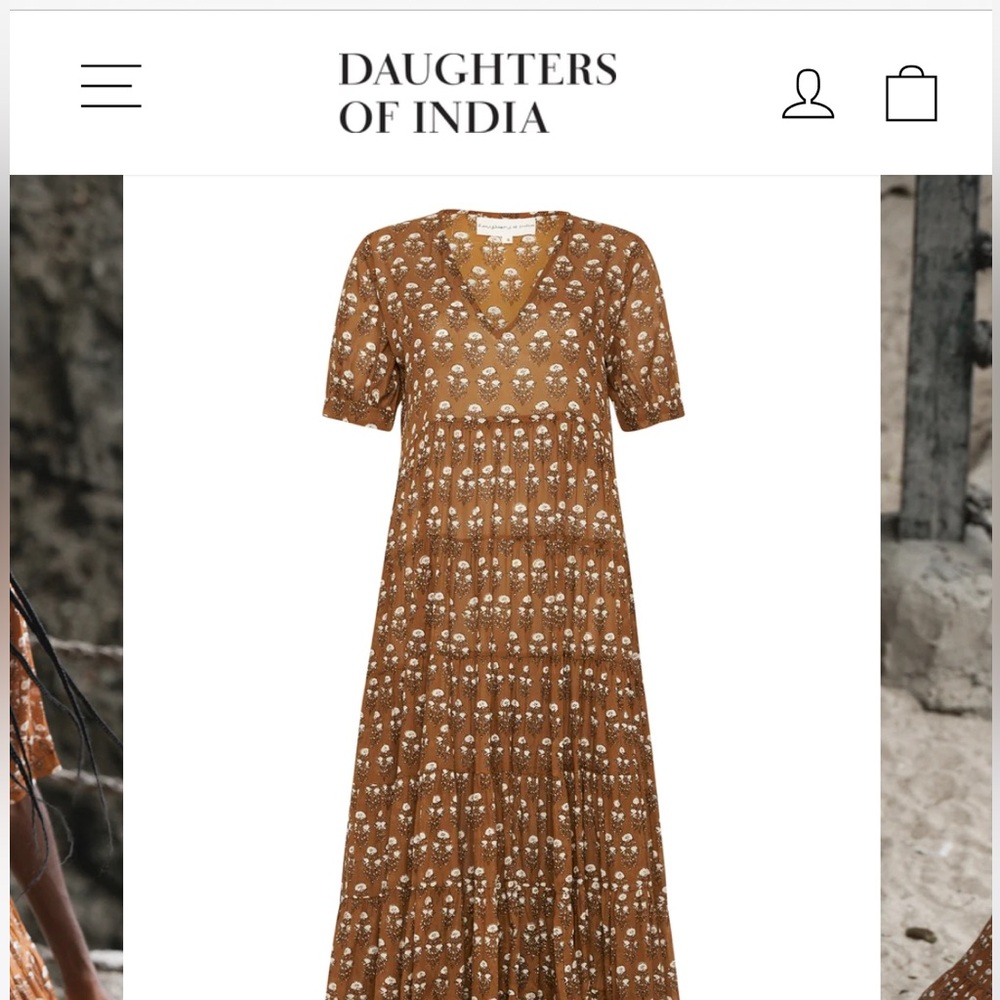 Daughters of India Brown Floral Dress - Picture 2 of 10